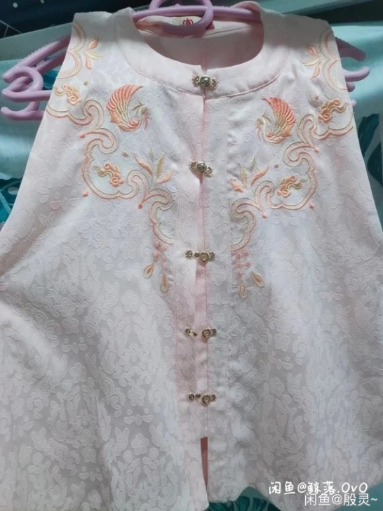 汉尚华莲雪鹤传统汉服女装圆领刺绣比甲加厚百...