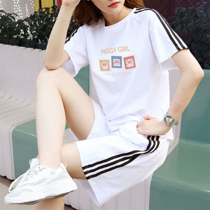 工厂价直销  纯棉大码运动套装女夏季新款韩...