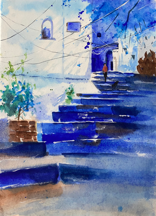 纯手绘水彩风景画。练习作品 90/张 普通...