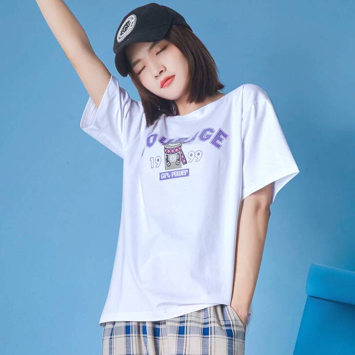 卡帝乐鳄鱼女短袖夏季时尚印花休闲T恤