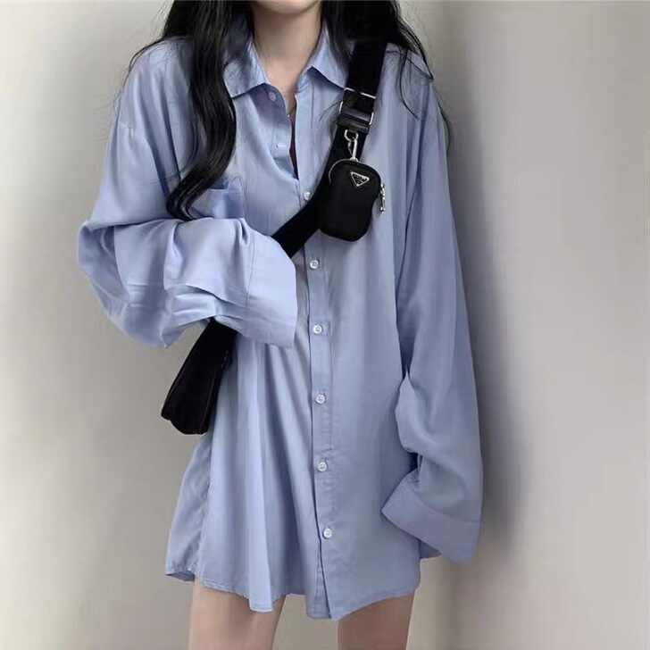 衬衫 蓝色简约 包邮 几乎全新