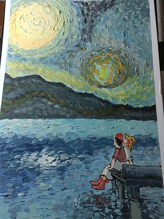 个人创作，灵感来自梵高的画，55包邮，不喜...