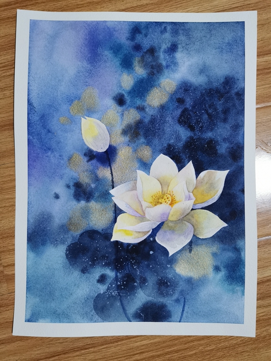 水彩古风画##amp；ndash；清荷，8...