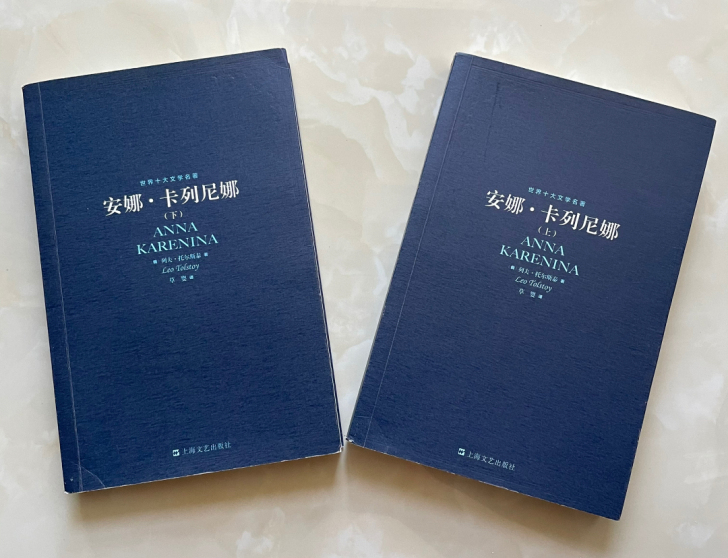 草婴先生翻译的《安娜卡列尼娜》上下两册，几...