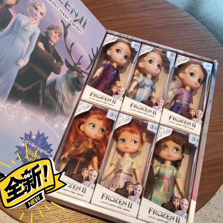 【迪士尼玩偶】冰雪公主奇缘系列套盒6个娃娃...