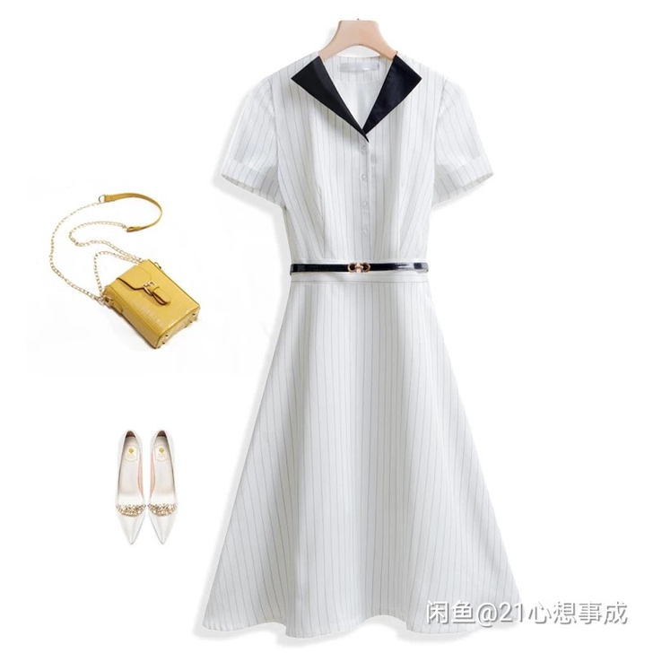 夏职业连衣裙ol气质正式面试教师公务员白领...