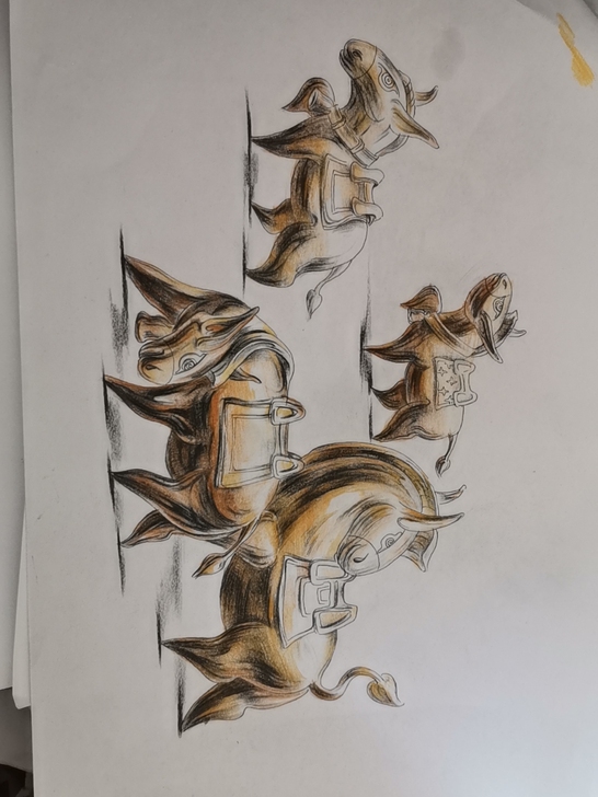 老板画的，老板娘没钱买米。速出一张马到成功...