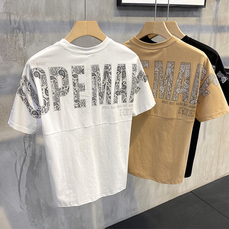 纯棉短袖T恤男士潮流ins体恤衫潮牌半截袖...