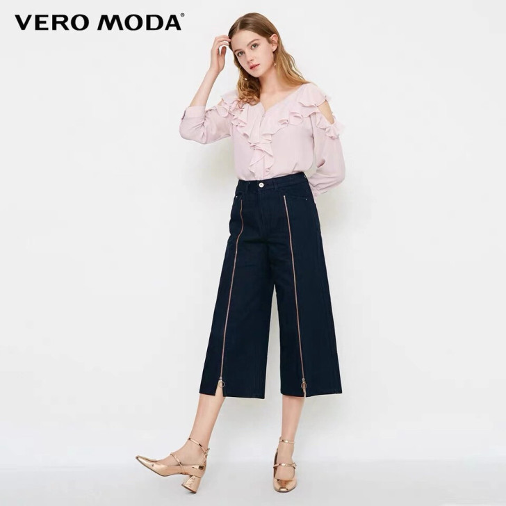 Vero Moda冬季阔腿牛仔裤xs码50...