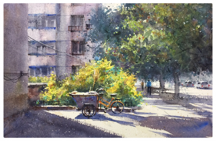 风景水彩画 原创纯手绘作品 包邮 新作 捡...