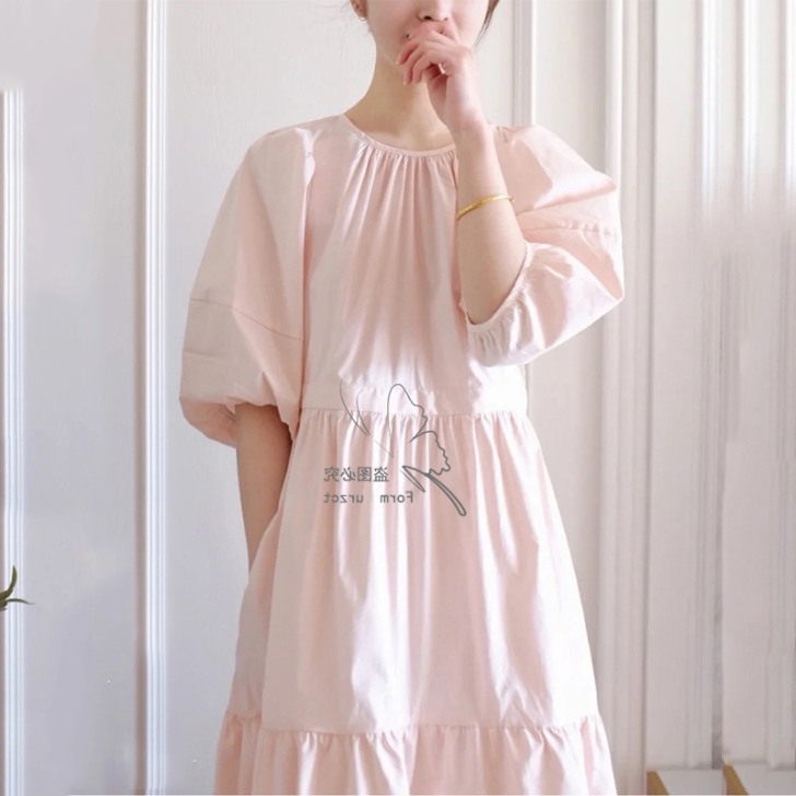 UR ET HM夏季女装轻熟气质桔梗法式复...