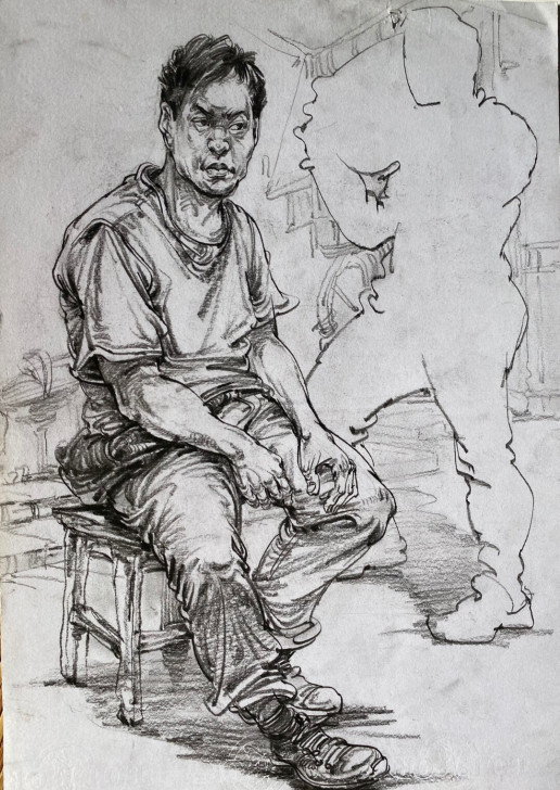 出几张速写作业，单人作品，各层次均有，2张...