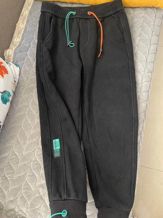 冬季黑色加绒加厚休闲裤