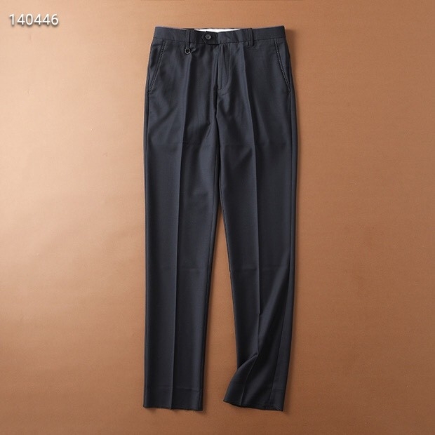 男士夏季薄款修身商务西裤，稳重色系蓝黑色，...