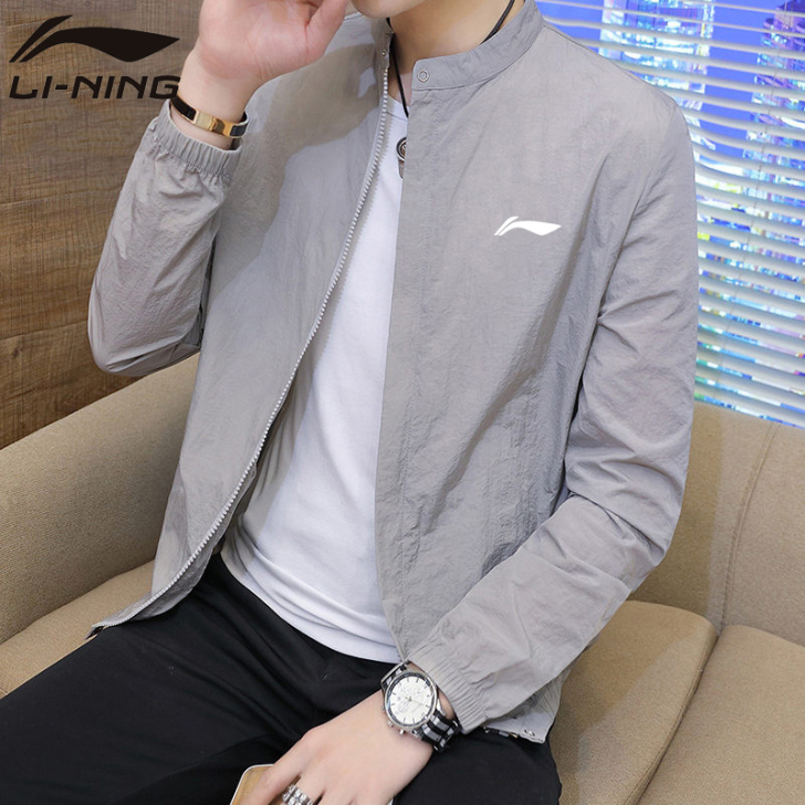李宁男士防晒衣夏季超薄透气风衣帅气运动休闲...