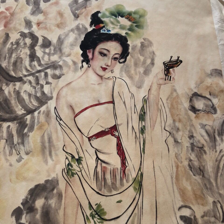 一张宣纸的画。如图 品相，没破损  没贴过...