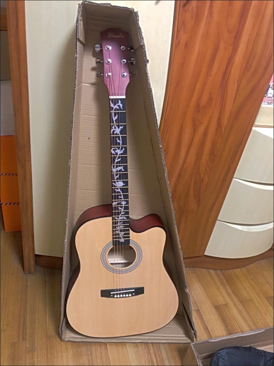 闲置吉他 全新包邮 41寸单板民谣吉他初...