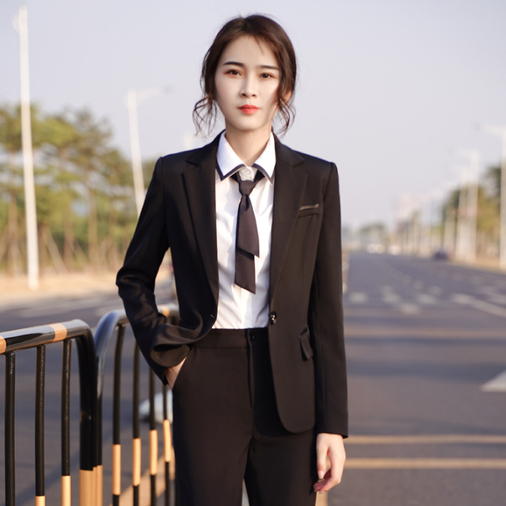 正装女套装大学生韩版休闲修身公务员面试西装...