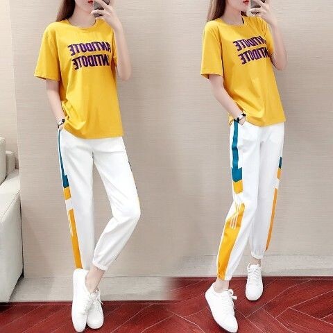 套装运动休闲女春夏2021新款小雏菊韩版宽...