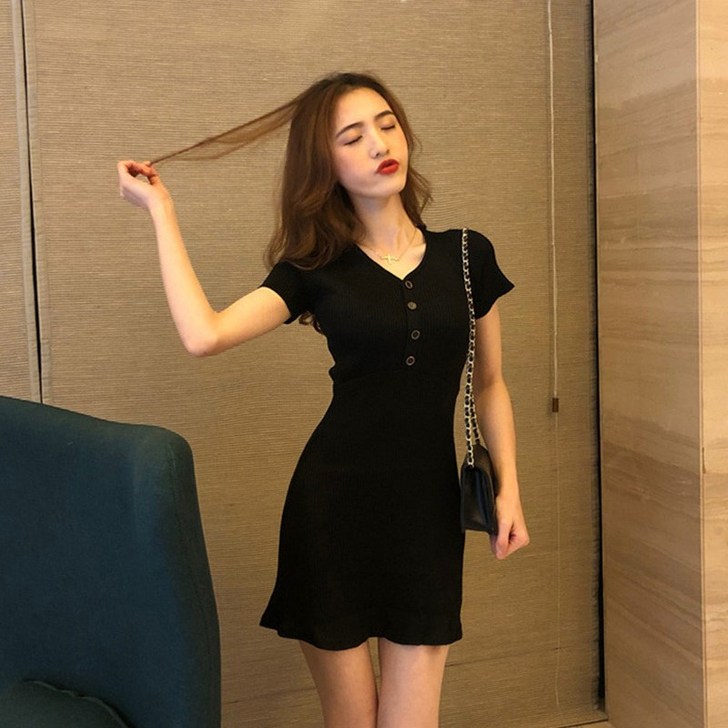 复古裙高腰连衣裙2019新款夏装法式赫本森...