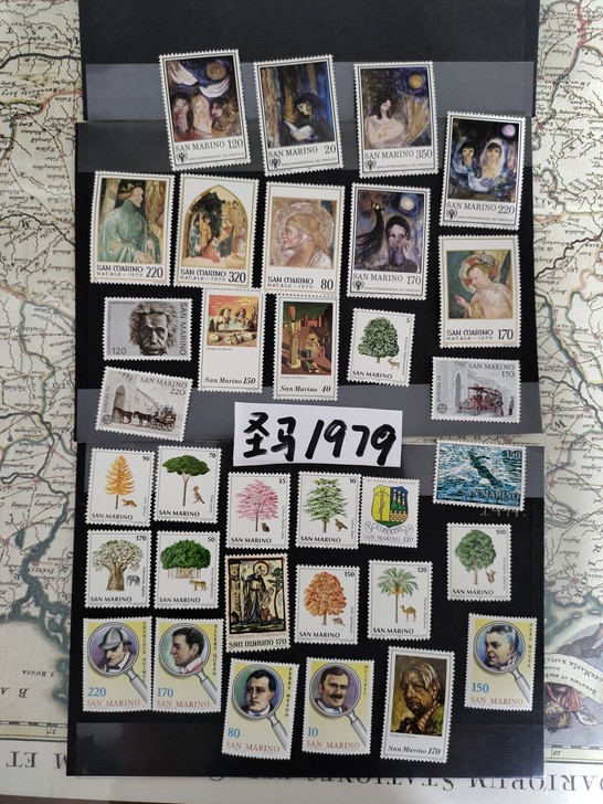 圣马力诺1979年票一组，无贴成套，品相如...