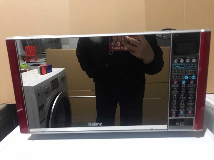 成色新微波炉格兰仕23L中国红家用不锈钢内...