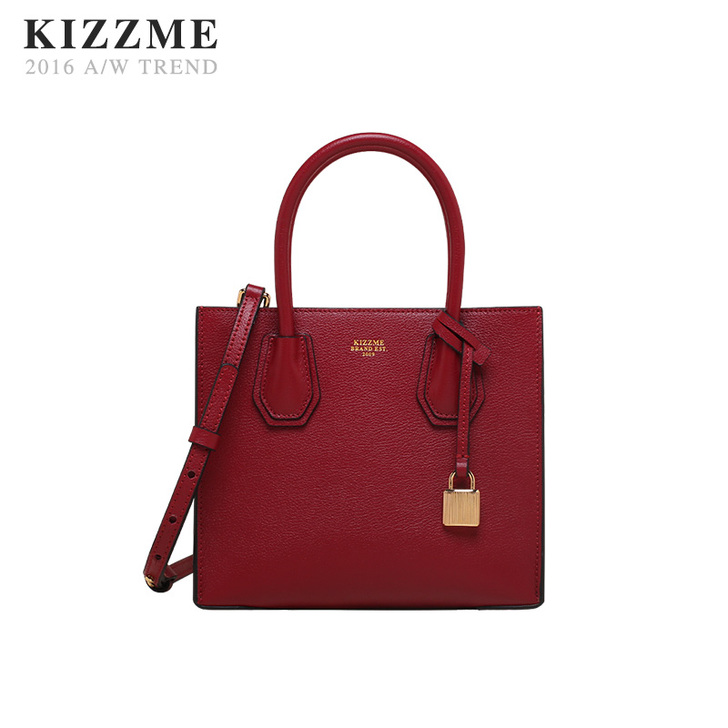 KIZZME2017新款头层山羊纹牛皮小号...