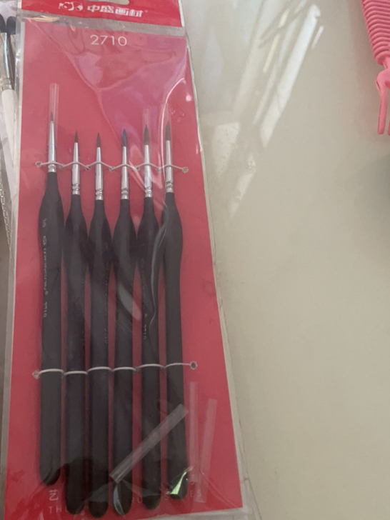 全新中盛画材 6支套装狼毫勾线笔美术专用水...