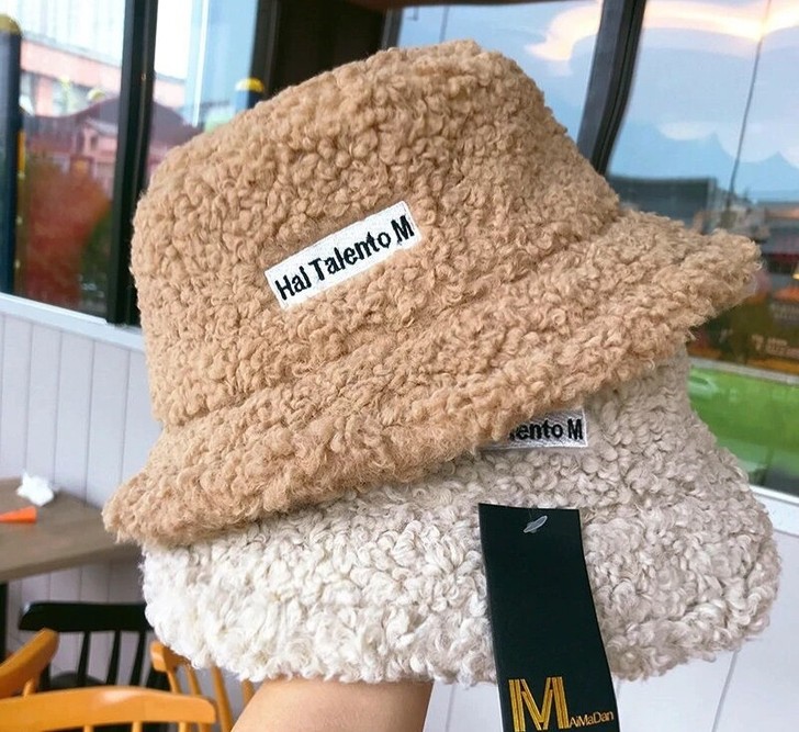 渔夫帽保暖帽羊羔绒