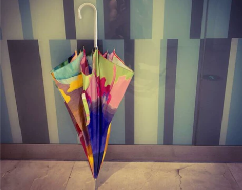 日本文艺范梵高水墨油画小清新复古黑色长柄自...