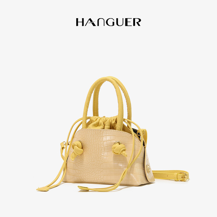 HANGUER&CK 鳄鱼纹黄色手提包20...
