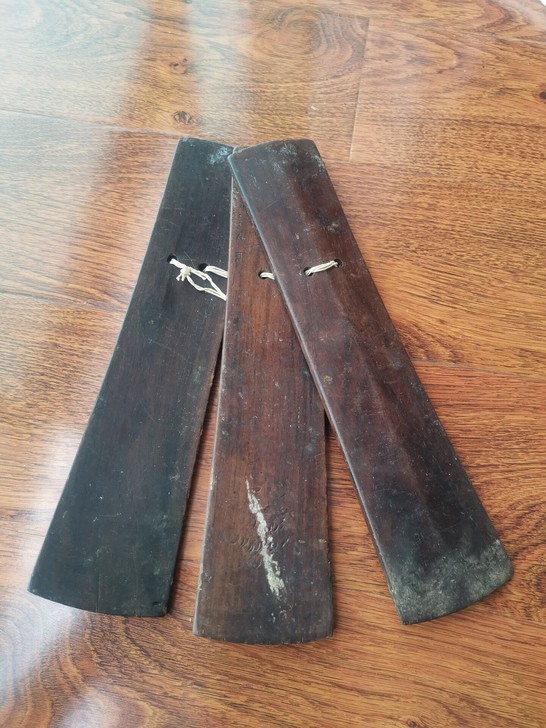 老红木快板一副，全品