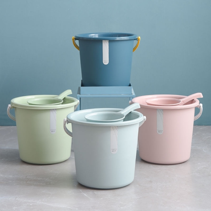 带盖磨砂塑料手提水桶家用加厚大号桶洗澡桶储...