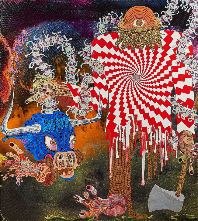 卡通系列作品  微喷油画 材质：防水油画布...