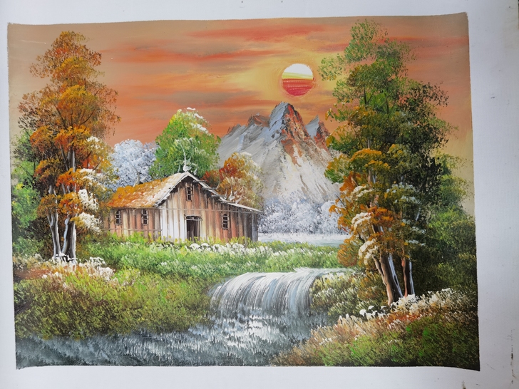 美院学生手绘油画作品    33x43