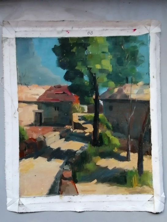 布面油画美院学生作品。