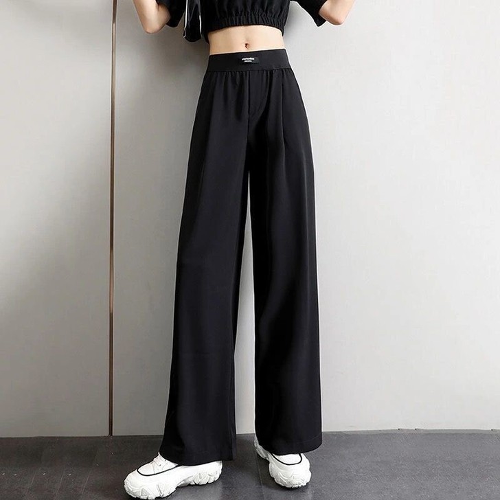 【清库存22元一件】黑色阔腿裤女春夏202...