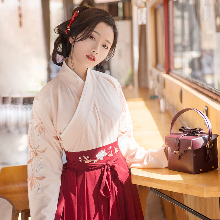 重回汉唐原创正品汉服女行香子日常齐腰襦裙