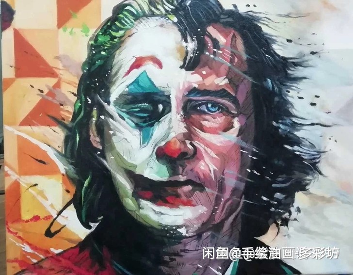 纯手绘油画【小丑】40*50  油画颜料 ...