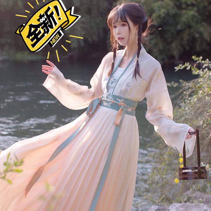远山乔 汉服 齐腰 春水煎茶 S   刺绣
