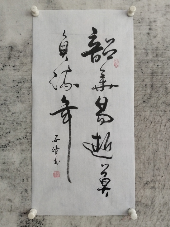 书法作品手写真迹：韶华易逝，莫负流年。