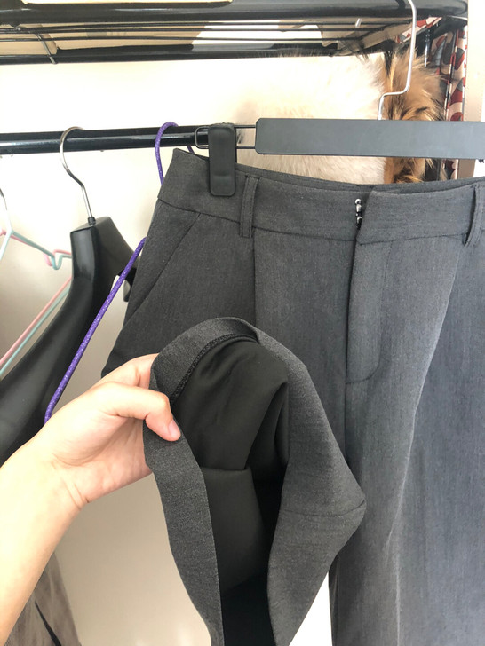 碳灰色女西装裤五分裤夏季