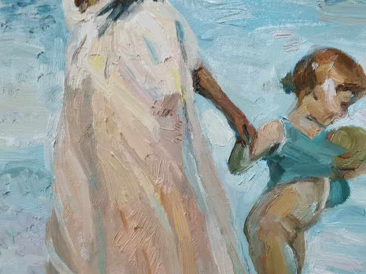 油画手绘布面油画索罗利亚风景人物油画