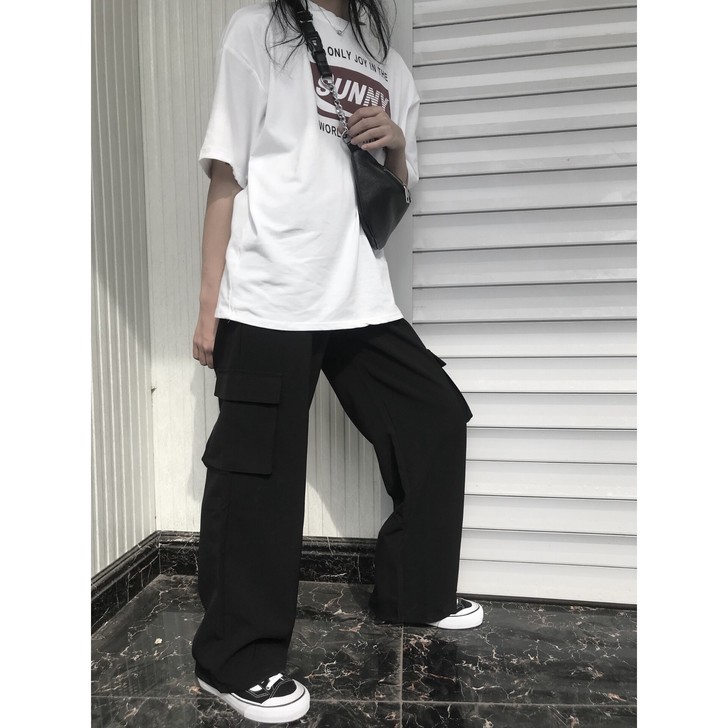 美式工装大口袋拖地裤子 复古old shc...