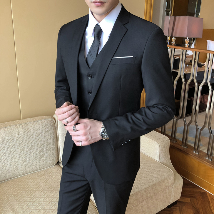 西服套装男士职业伴郎韩版新郎婚礼商务正装外...