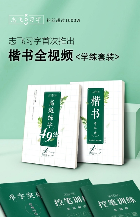 趣味控笔训练字帖志飞习字高效练字49法成年...