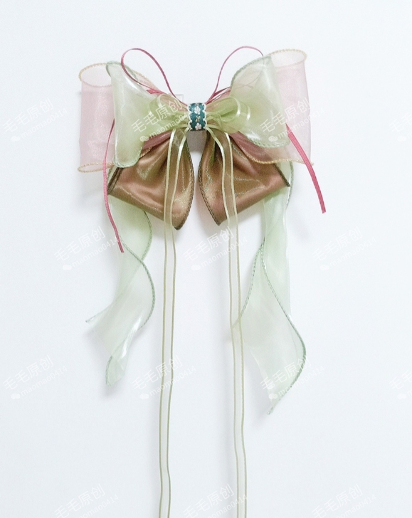 十三余嫦娥花露倒影衍生后压蝴蝶结~汉服飘带...