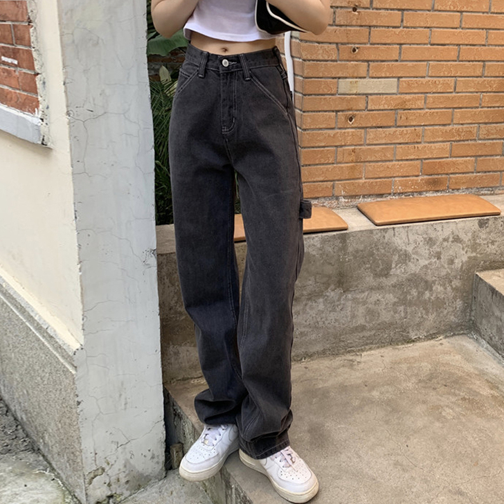 黑色裤子秋冬2020年新款韩版复古港味高腰...