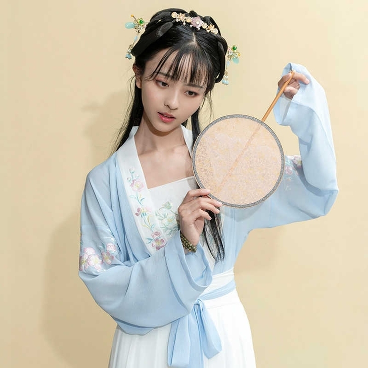 重回汉唐汉服春装女桃花溪日常非古装襦裙中国...