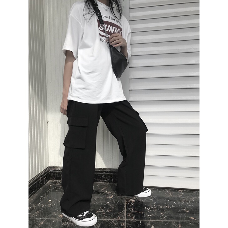 美式工装大口袋拖地裤子 复古old shc...